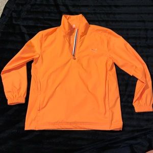 Puma youth golf windbreaker quarter zip pull over orange! Rickie Fowler